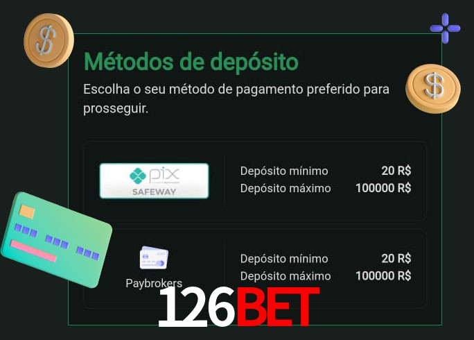 O cassino 126BET oferece uma grande variedade de métodos de pagamento